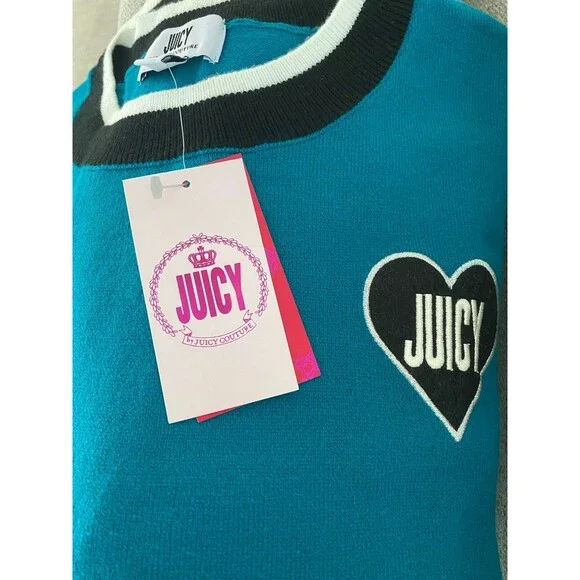 Juicy By Juicy Couture Women’s Crew Neck Long Sleeve Pullover Sweater Size L NWT - Picture 3 of 12